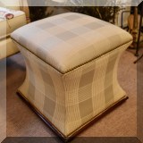 F03. Charles Hassock ottoman with nailhead trim 19”h x 18”w x 18”d